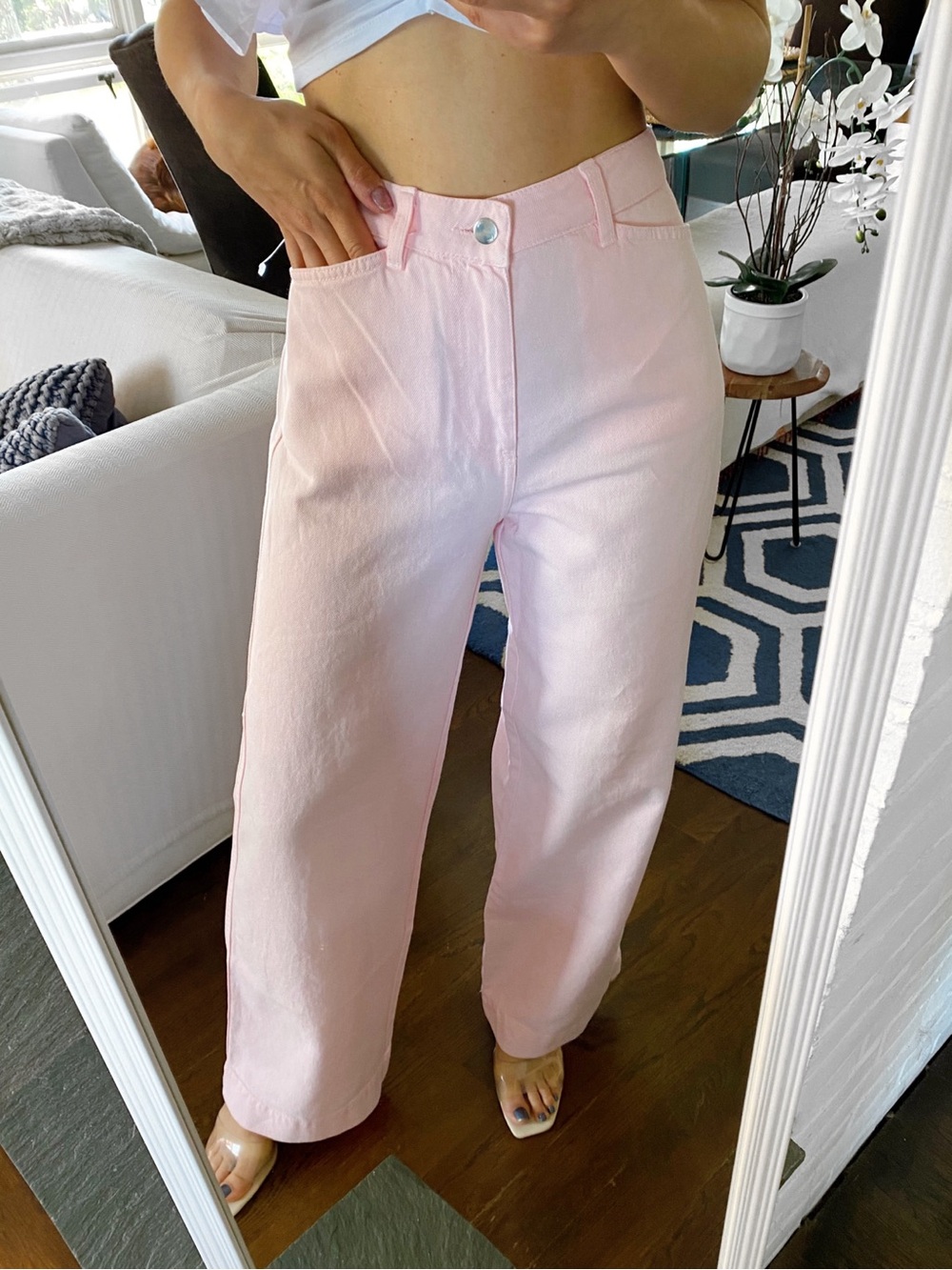ZARA Light Pink High Rise Wide Leg Denim Jeans! 🌸 - Picture 6 of 17